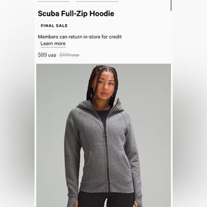 Lululemon scuba full zip